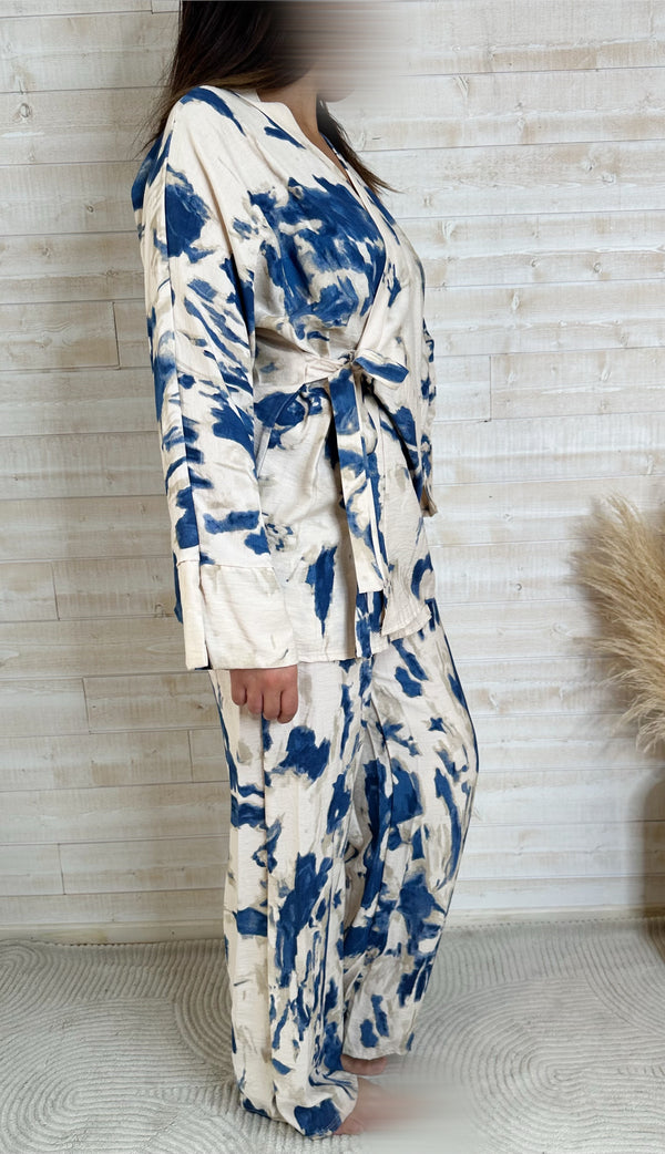 Ensemble “Bleu Azur” – Élégance Sauvage